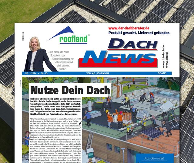 Neue Ausgabe der "FDF Dach News" (01-2024) steht ganz im Zeichen des „Nutzdachs“