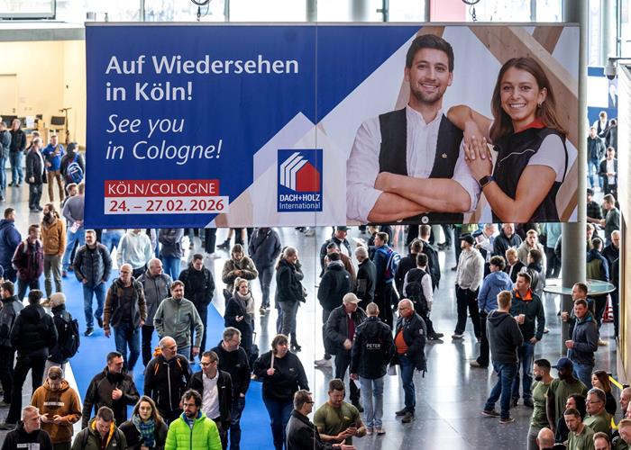 Die DACH+HOLZ International gilt als wichtigste Fachmesse für Gebäudehülle und konstruktiven Holzbau. © Dach+Holz International